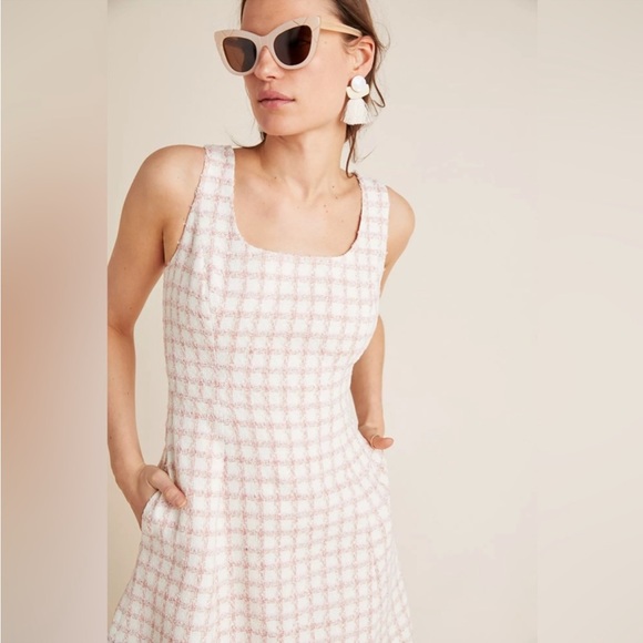 Anthropologie Gal Meets Glam Evangeline Windowpane Dress Sz 4 - Picture 3 of 11